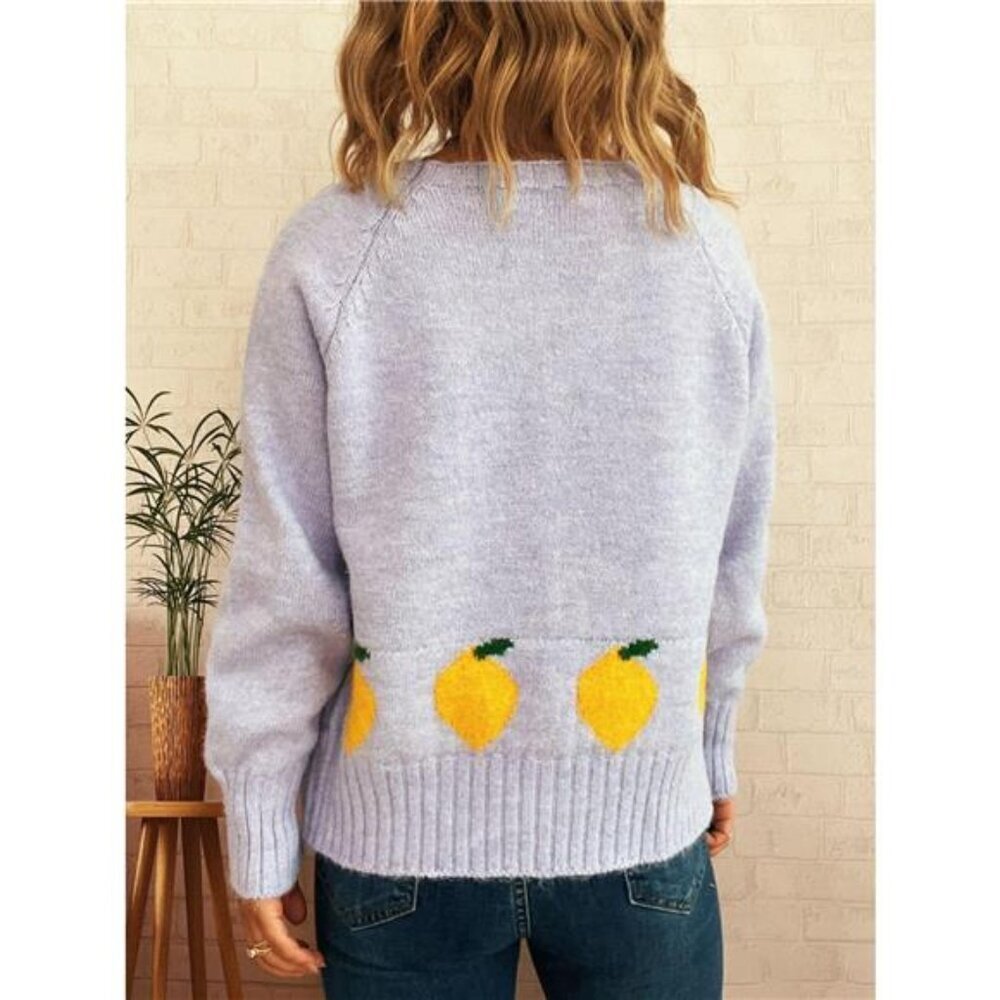 Lemon Pattern Button-Up Cardigan - Picture 7 of 16